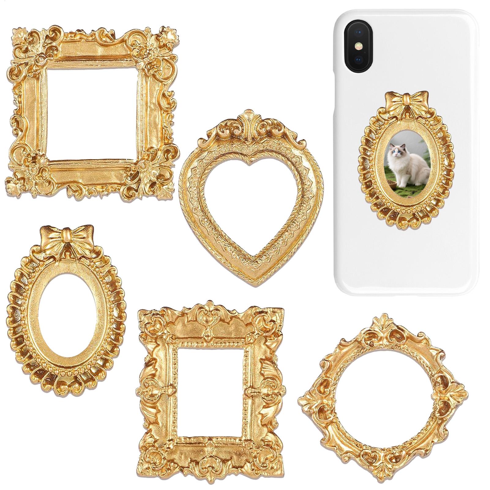Resin Art Photo Frame - Mini Picture Frames Golden Retro Miniature