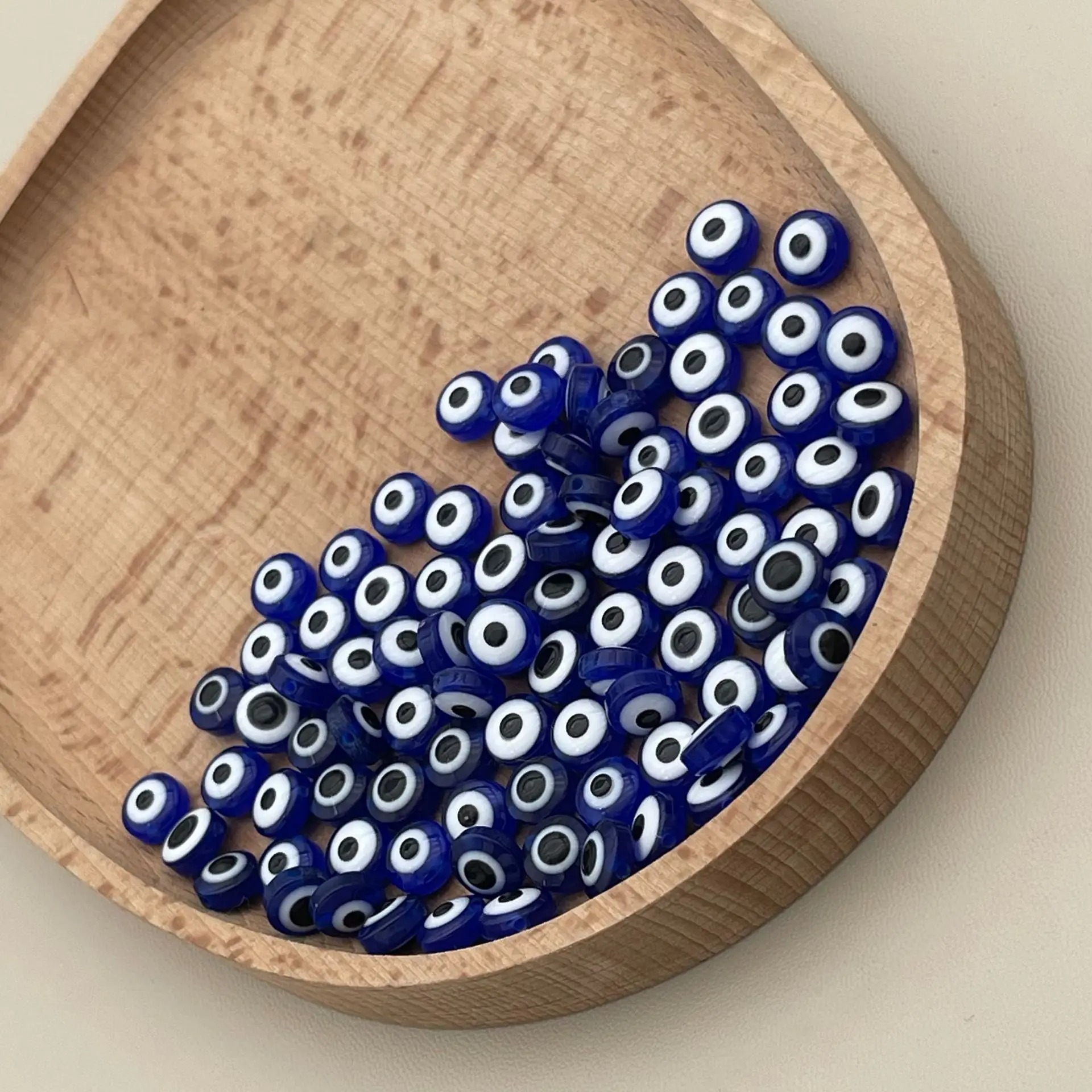 Resin Art Accessories - 200pcs 8mm Blue Evil Eye Beads