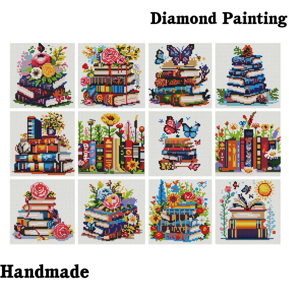 Resin Art Guide Book - 12Pcs Landscape Diamond Painting 5D Round