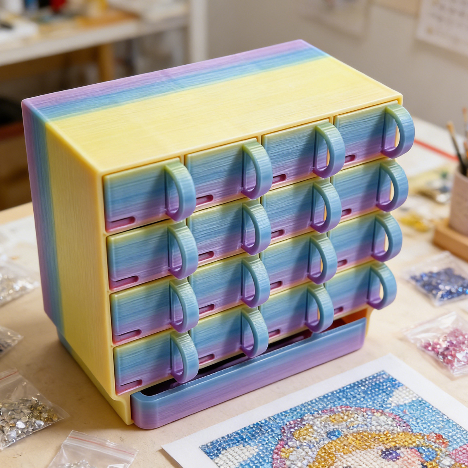 Resin Art Painting - Portable Container Diamond Painting Plastic Storage