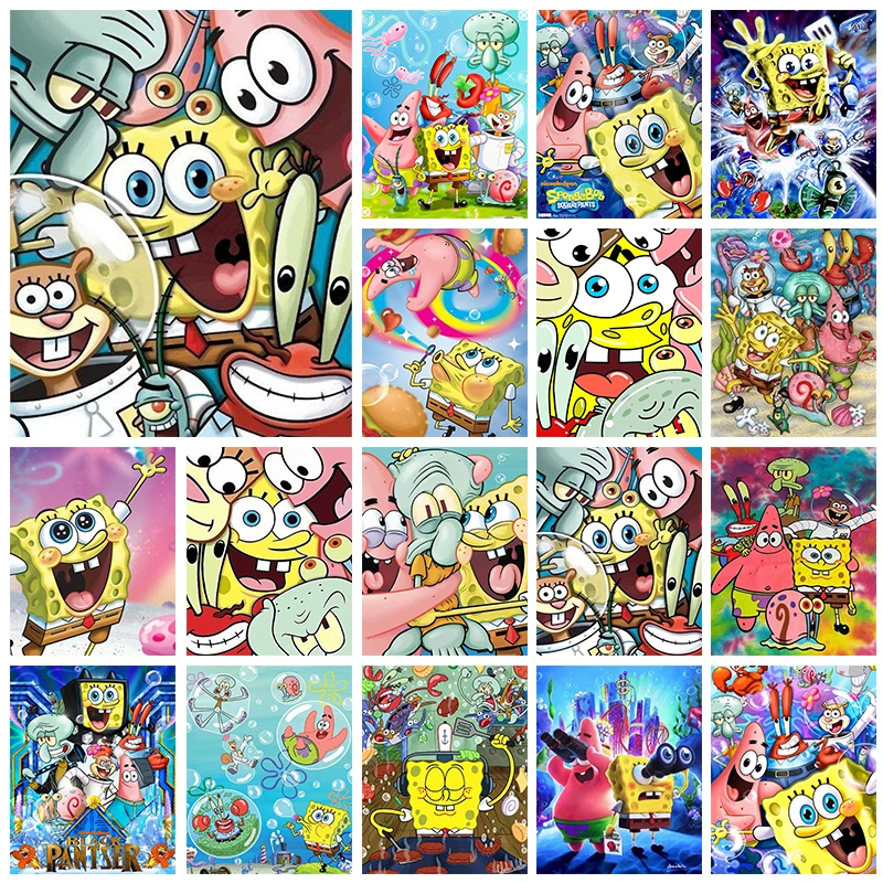 Resin Art Painting - Handmade DIY SpongeBob Diamond Painting Kit