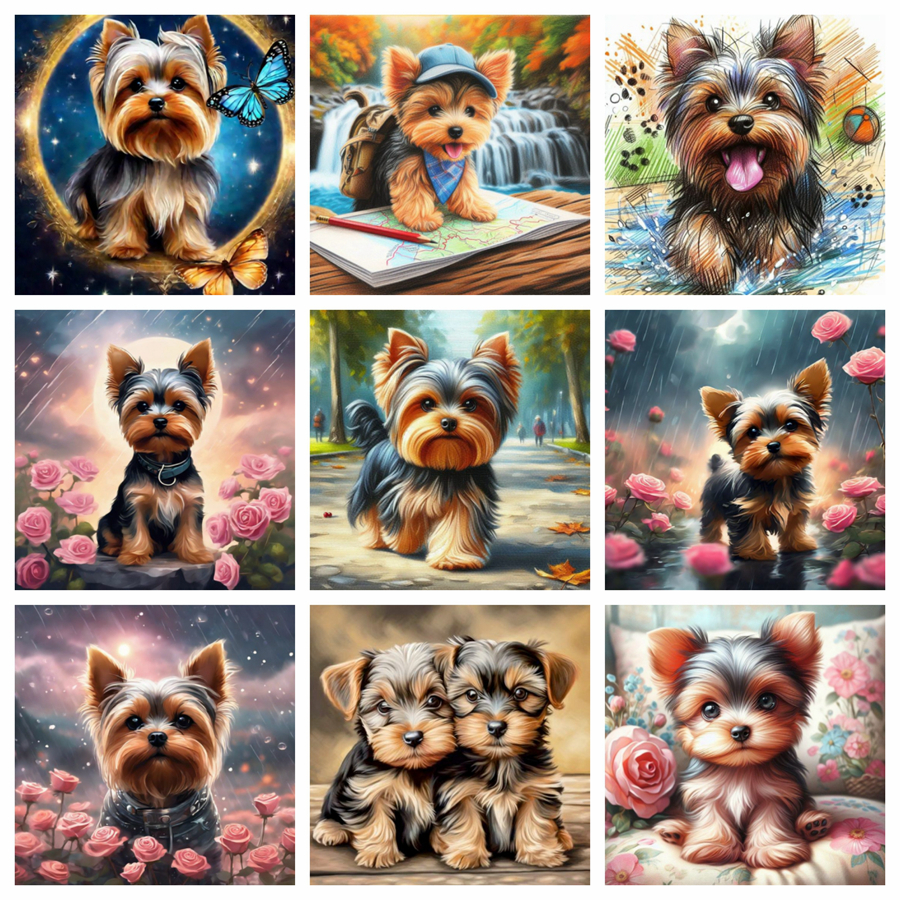 Resin Art Painting - Yorkshire Terrier Dog 5D DIY Diamond