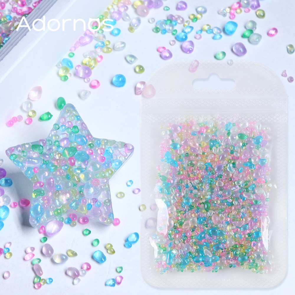 Resin Art Stone - 20 g/bag Irregular Round Glass Stone