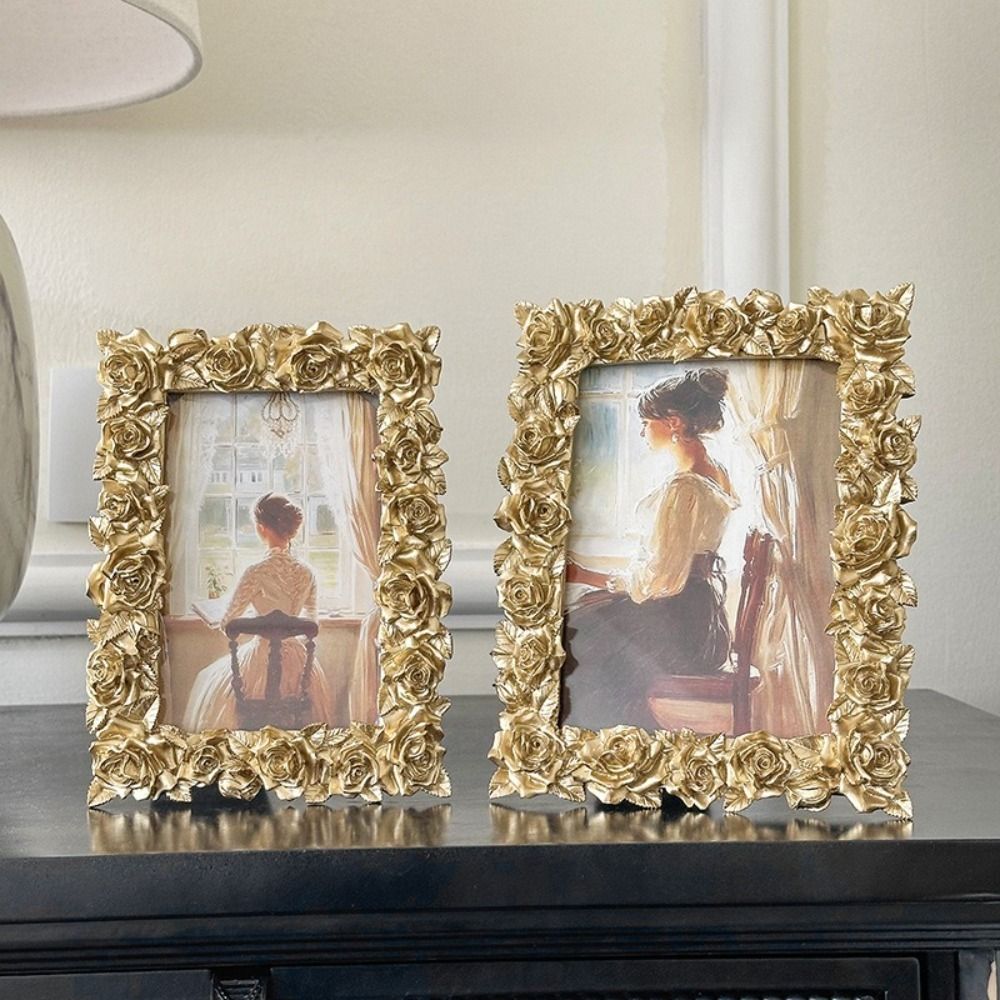 Resin Art Photo Frame - European Style Rose Edged Picture Frame