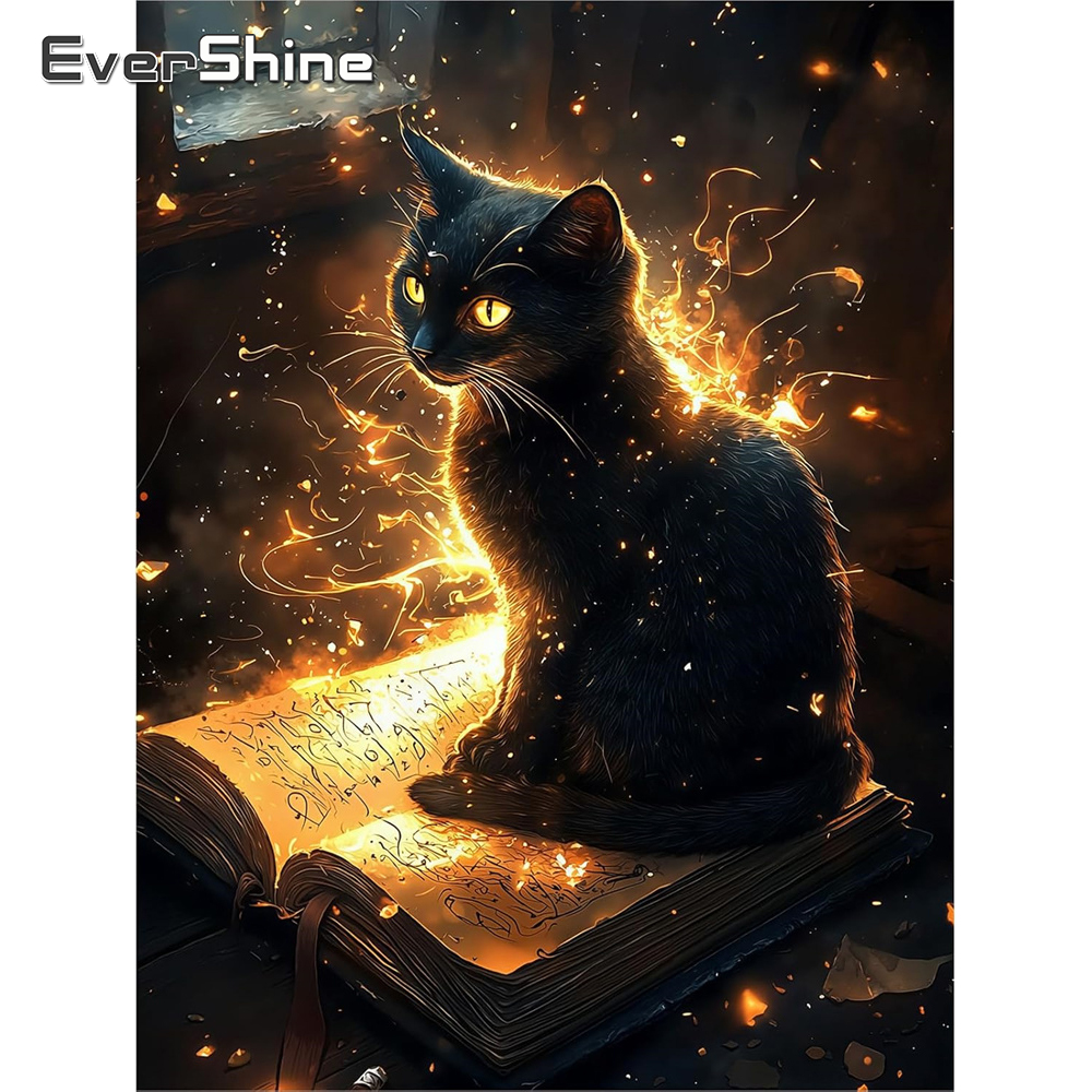 Resin Art Guide Book - Evershine Diamond Embroidery Black Cat Animal