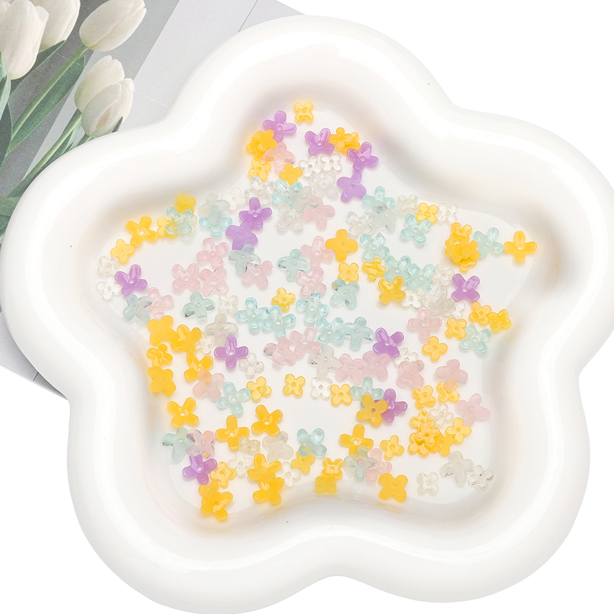 20pcs 5 7mm Resin 4 Petals Flo – Resin Art Accessories recenzja i cena