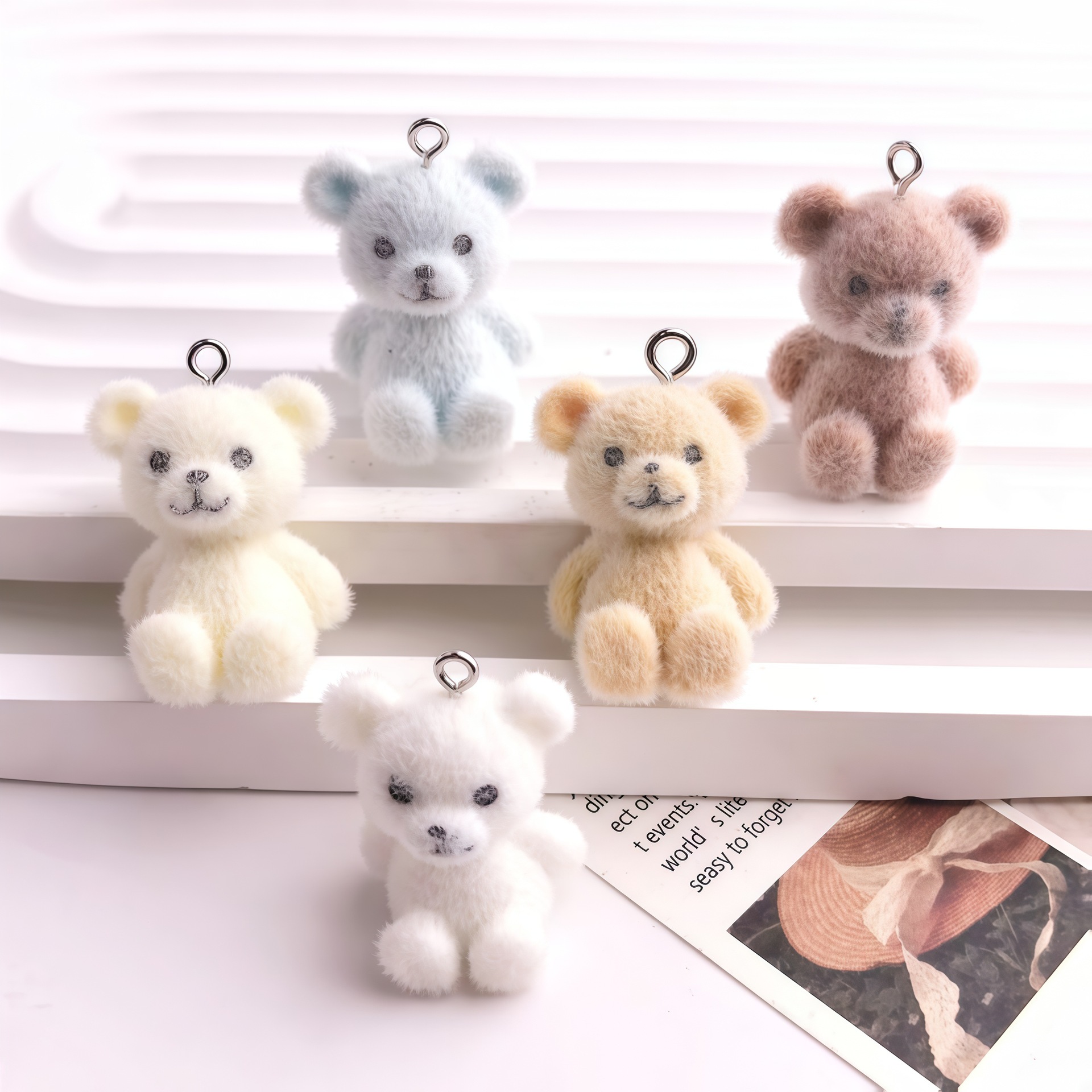 5pcs 3D Flocked Bear Resin Cha – Resin Art Accessories recenzja i cena