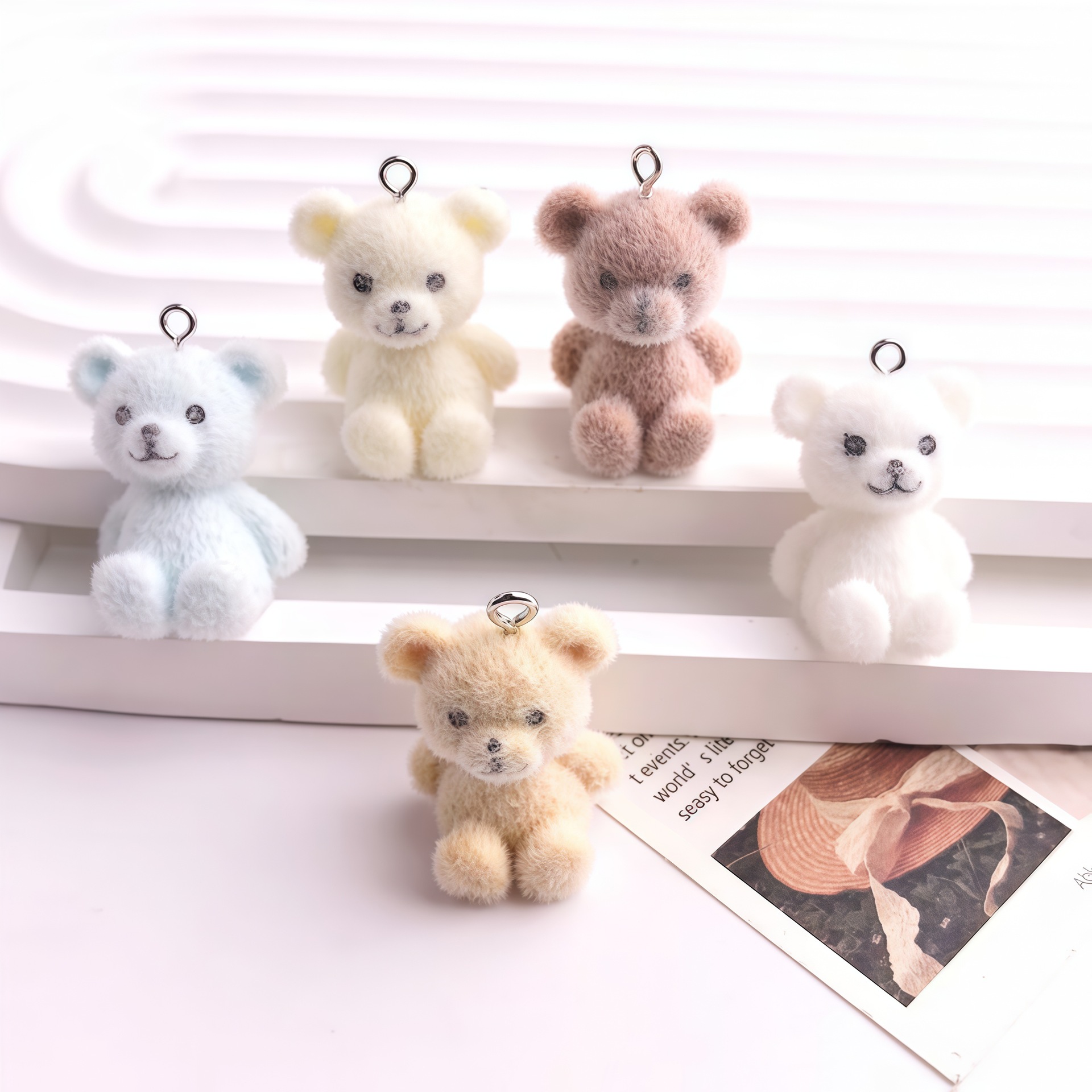5pcs 3D Flocked Bear Resin Cha – Resin Art Accessories recenzja i cena