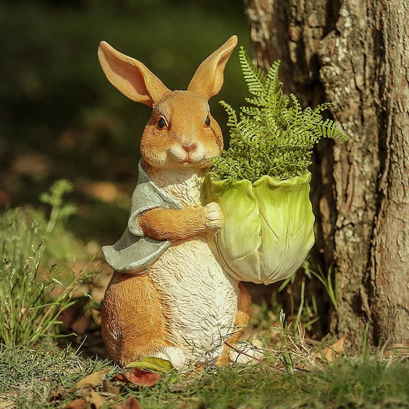 Outdoor Garden Statues Rabbit  – Resin Art And Decor recenzja i cena
