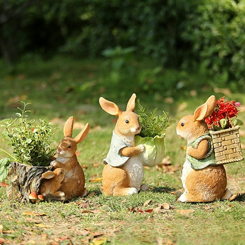 Outdoor Garden Statues Rabbit  – Resin Art And Decor recenzja i cena