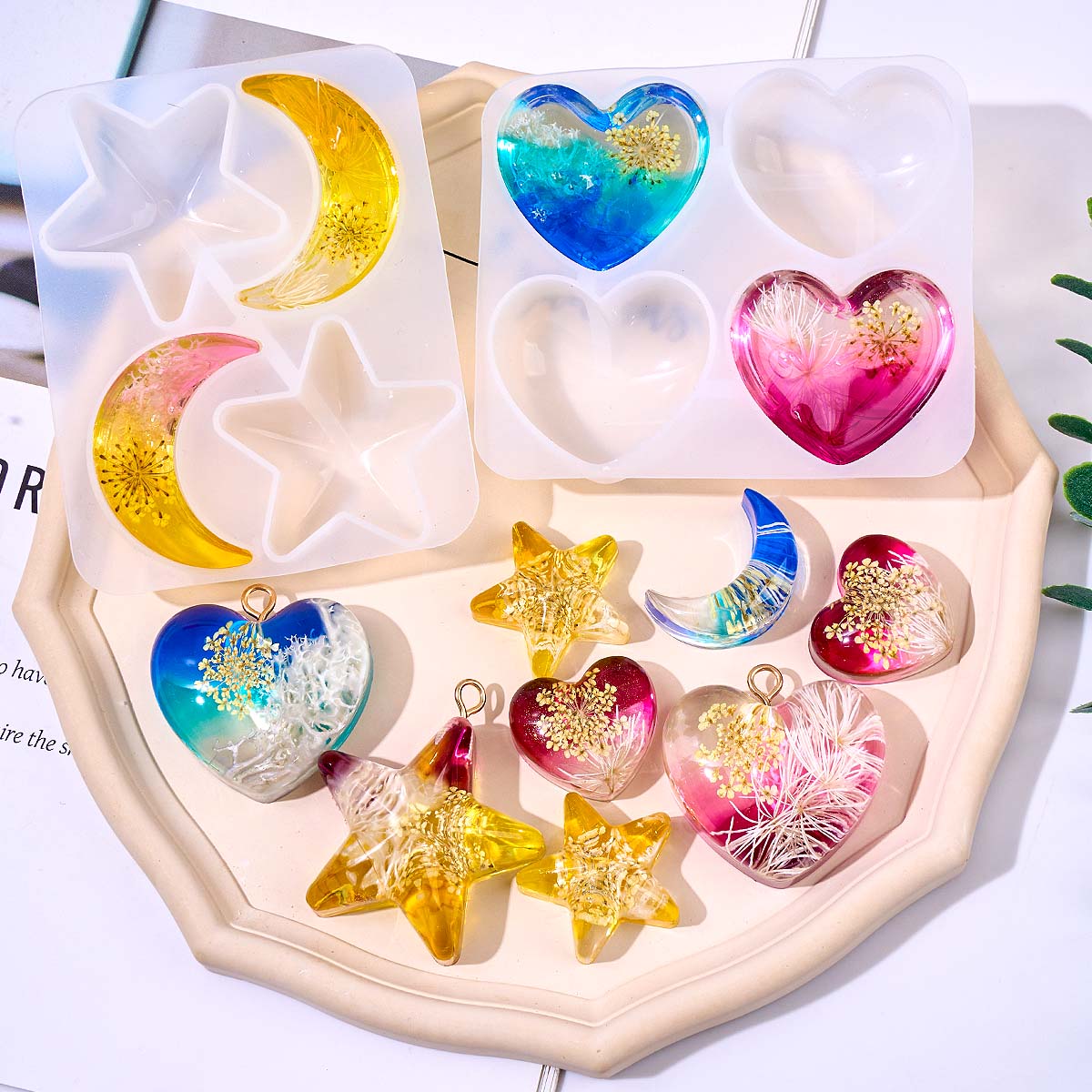 Heart Star Moon Pendant Silico – Resin Art Heart recenzja i cena