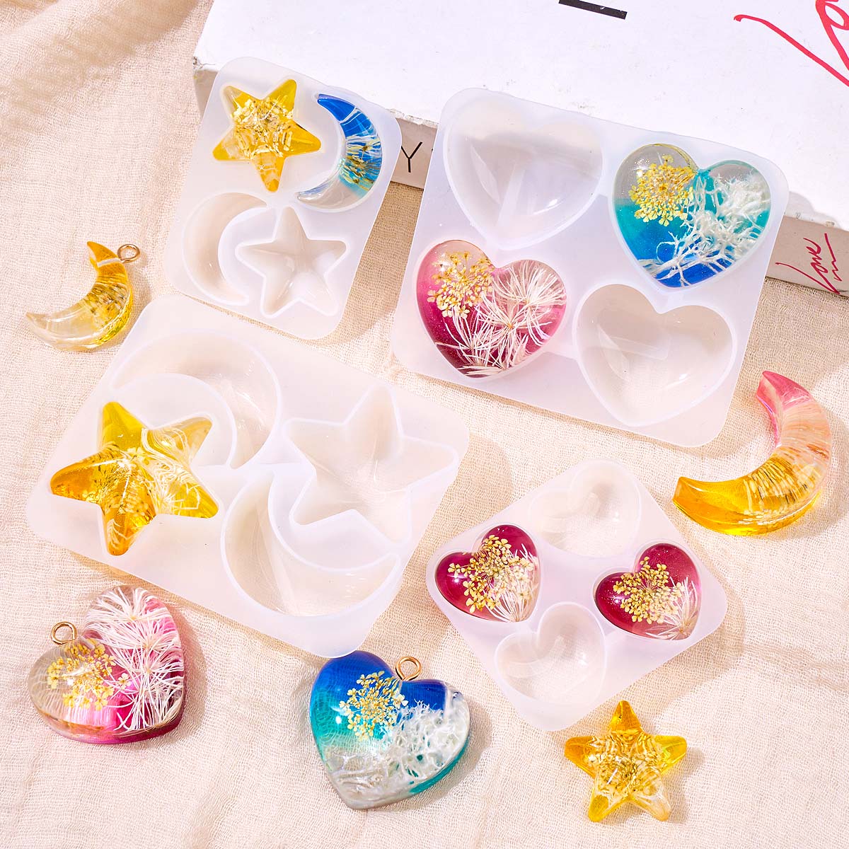 Heart Star Moon Pendant Silico – Resin Art Heart recenzja i cena