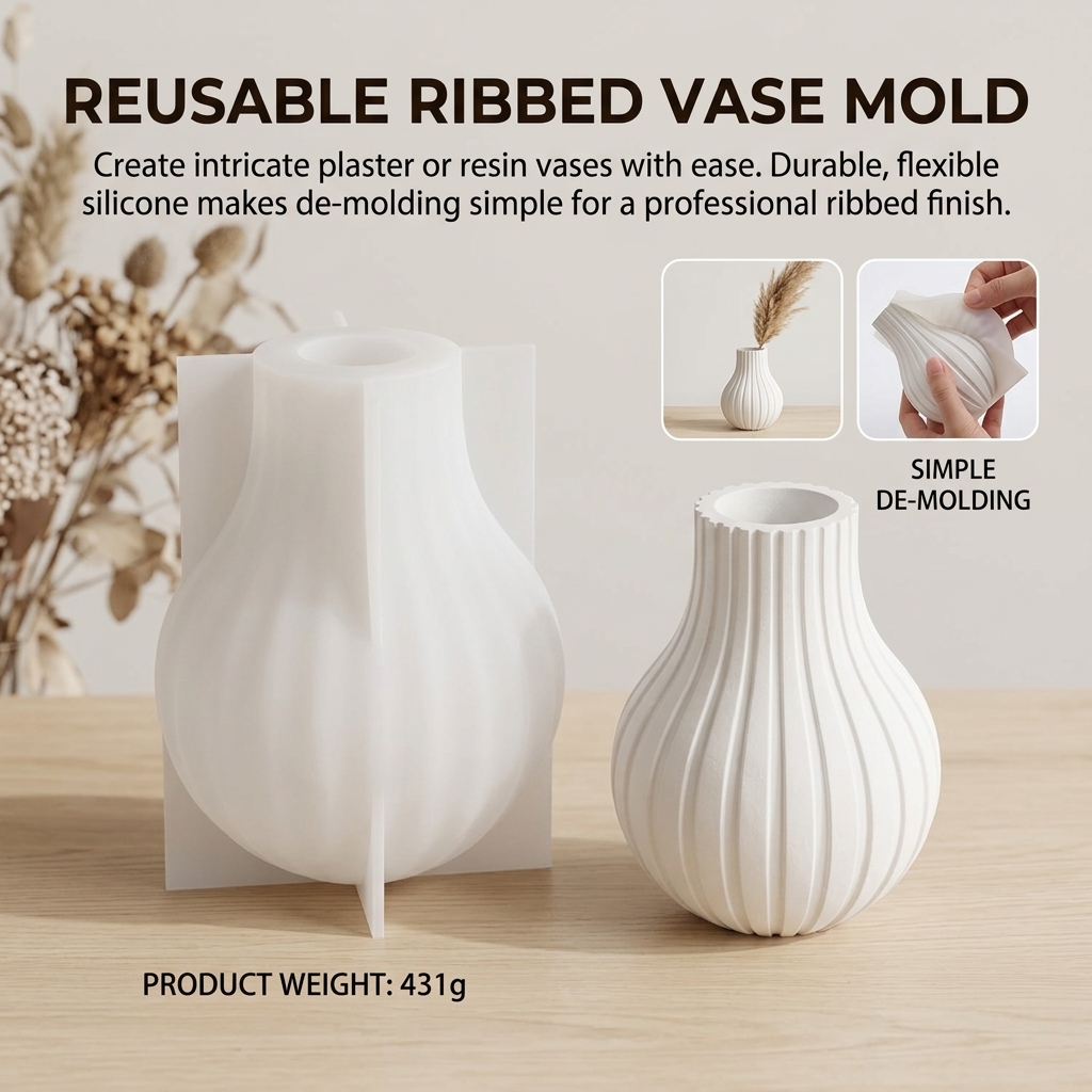 Silicone Vase Mold with Stripe – Resin Art Stone recenzja i cena