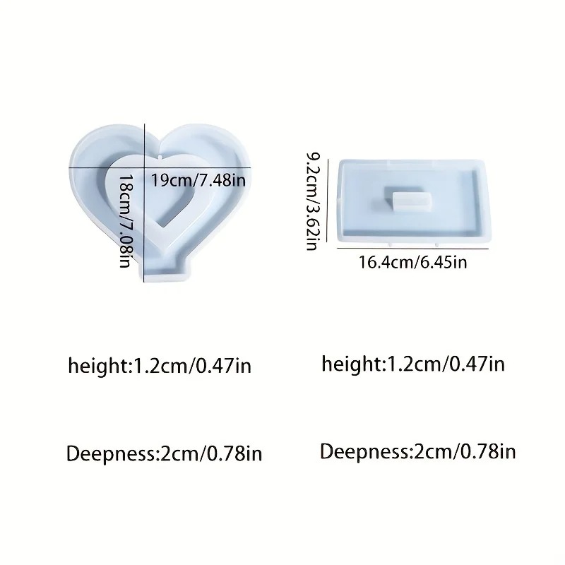 Heart Resin Molds, 2 Pieces Lo – Resin Art Photo Frame recenzja i cena