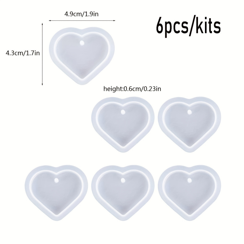 6Heart-shaped resin mold set,  – Resin Art Heart recenzja i cena